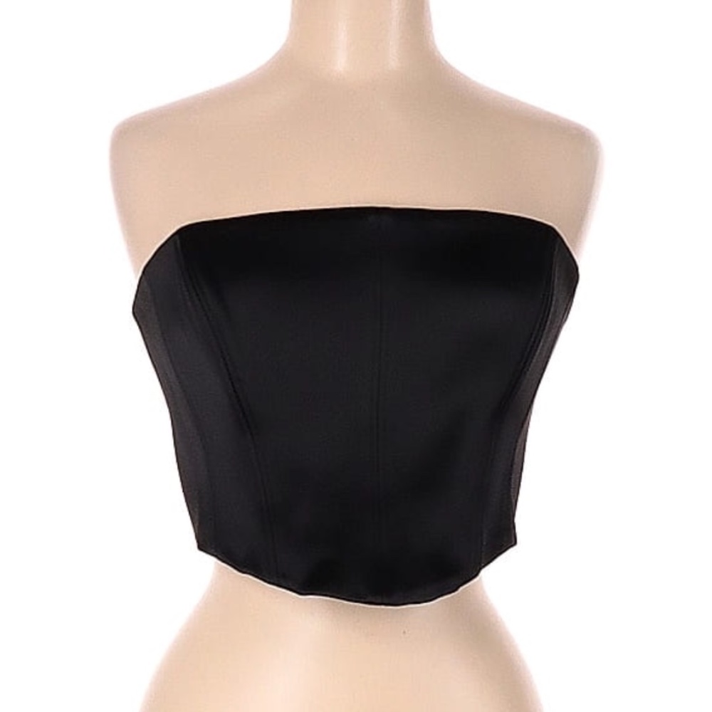 Aritzia TEN by Babaton Black Satin Bustier Top